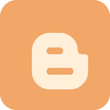 Het oranje logo van Blogger.com 